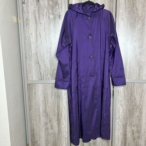 Maralyce Ferree Hooded Cape Trench Coat Size S Made in USA Purple